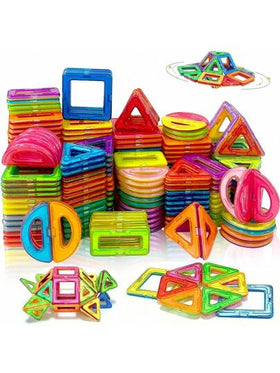 140 قطعة من كتل البناء المغناطيسية، كتل مغناطيسية للأولاد والبنات، ألعاب تعليمية STEM للأطفال، كتل بناء كهدايا أعياد ميلاد الأطفال (مناسبة للأعمار 3+ سنوات)