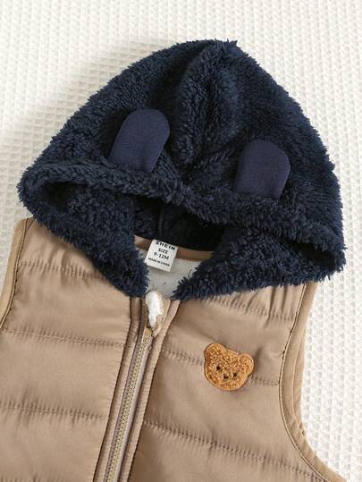 SHEIN 3 قطع/طقم ملابس طفل ولد/بنت بنمط كرتوني جميل من البلوفر الفليس، البنطلون والجاكيت، مناسب للخارج والرياضة والتزلج في فصلي الخريف والشتاء