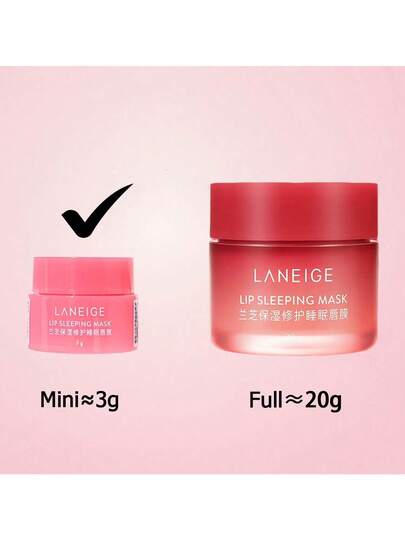 Laneige قناع النوم للشفاه بتركيبة كورية جمالية، حجم السفر، مرطب: يغذي، يرطب، فيتامين سي، زبدة موروموروا وزبدة الشيا، مضادات أكسدة، للشفاه المتقشرة والجافة، للنساء، بلسم شفاه لانيج مكياج 3 جرام/0.10 أونصة