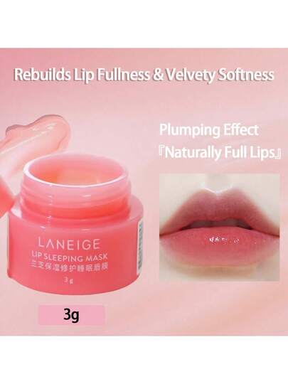 Laneige قناع النوم للشفاه بتركيبة كورية جمالية، حجم السفر، مرطب: يغذي، يرطب، فيتامين سي، زبدة موروموروا وزبدة الشيا، مضادات أكسدة، للشفاه المتقشرة والجافة، للنساء، بلسم شفاه لانيج مكياج 3 جرام/0.10 أونصة