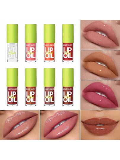 beauty glazed زيت الشفاه المرطب والمنتفخ، زيت الشفاه المرطب والمنتفخ، زيت الشفاه المرطب والمنتفخ ذو الترطيب الطويل الأمد، لمعة الشفاه غير اللزجة، نعومة وألوان حيوية فورية