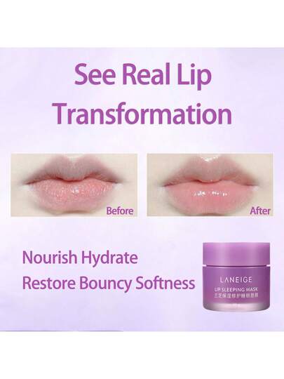 Laneige قناع النوم للشفاه من K-Beauty #Gummy Bear، للعناية بالشفاه وتغذيتها وترطيبها بفيتامين C ورائحة العنب 20 جم/0.7 أونصة.