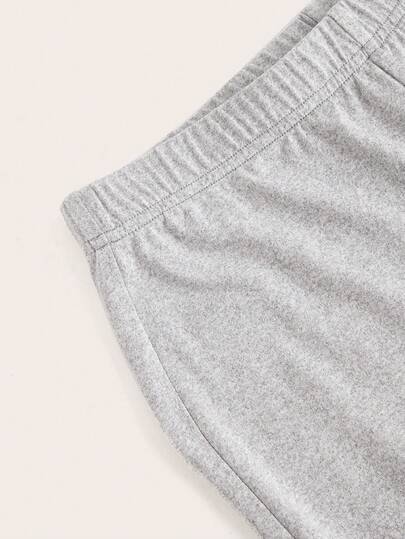 SHEIN EZwear 3 قطع مجموعة بوديسوت نسائية ذات خصر عالي وبنطال ضيق مطرز بطباعة إنجليزية جريئة، مناسبة للربيع والصيف والخريف