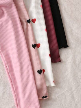 SHEIN قمصان داخلية طويلة الأكمام محبوكة بألوان سادة مرنة للفتيات المراهقات، مناسبة للارتداء اليومي والمدرسي في فصلي الخريف والشتاء، ضرورية وعملية متعددة القطع