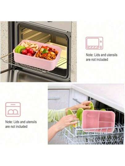 1200ml Deluxe Bento Box - 3 Compartment Leak-Proof Lunch Container With Cutlery | Microwave & For Work, School & Outdoor Dining | Includes Tableware For Picnics & Camping