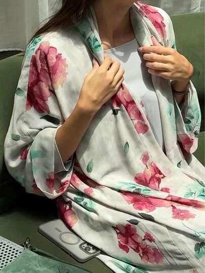 رمضان فستان طويل أنيق بتطريز القمر متعدد الألوان بأسلوب الشرق الأوسط، بحجم مناسب للجميع، كارديجان مفتوح أنيق مطرز على الأكمام، مناسب للمناسبات اليومية والاحتفالية