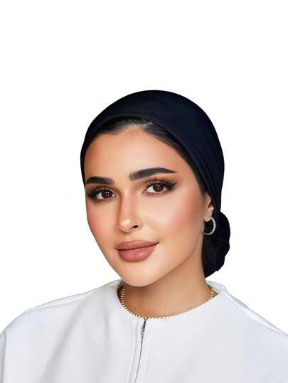 قطعة واحدة من الحجاب السهل للنساء، حجاب كلاسيكي فوري بلون واحد، 3 طرق مختلفة للارتداء، حجاب مرن وعملي، قماش موديال ناعم ومريح، مناسب للارتداء اليومي والرياضة واليوغا
