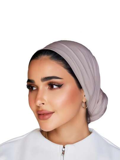 قطعة واحدة من الحجاب السهل للنساء، حجاب كلاسيكي فوري بلون أحادي، 3 طرق مختلفة للارتداء، وشاح رأس مرن وعملي، قماش موديال ناعم ومريح، مناسب للارتداء اليومي والرياضة واليوغا