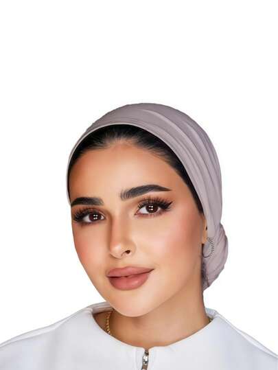 قطعة واحدة من الحجاب السهل للنساء، حجاب كلاسيكي فوري بلون أحادي، 3 طرق مختلفة للارتداء، وشاح رأس مرن وعملي، قماش موديال ناعم ومريح، مناسب للارتداء اليومي والرياضة واليوغا