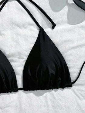 SHEIN Swim Curve بيكيني علوي مقاس كبير الثنية الصاف كاجوال