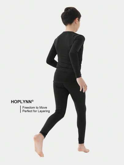 HOPLYNN طقم ملابس داخلية ضاغطة للأولاد، ملابس علوية بأكمام طويلة وبنطال سفلي، بدلة تدريب سريعة الجفاف باللون الأسود، مناسبة لكرة القدم والكرة السلة والجري والدراجات وغيرها من الرياضات، للربيع/الصيف/الخريف