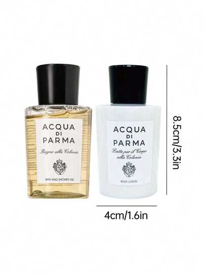 Acqua di Parma مجموعة بارميسيما ميني: جل استحمام + غسول الجسم (75مل) مع حقيبة مكياج ديور - مجموعة سفر، رعاية الجسم المغذية والمرطبة المعطرة