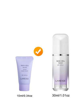 Laneige بريمر الحجاب الجلدي رقم 40 مسام بنفسجي SPF 23 PA++، مرطب وواقي من الشمس، مضيء ومصحح للون، حجم السفر - 10مل/0.34أونصة