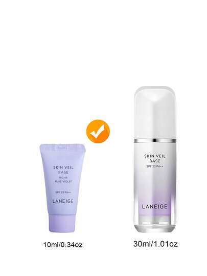 Laneige بريمر الحجاب الجلدي رقم 40 مسام بنفسجي SPF 23 PA++، مرطب وواقي من الشمس، مضيء ومصحح للون، حجم السفر - 10مل/0.34أونصة