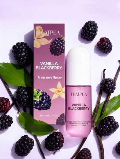 رذاذ عطر فانيليا وتوت أسود 50 مل/1.7 أونصة - زجاجة بنفسجية محمولة، عطر أساسي للسفر، زيت عطري للجسم مناسب للجنسين، مناسب للغرفة والمطبخ والحمام، رائحة فاكهية طازجة وعشبية، هدية عيد الميلاد وعيد الحب