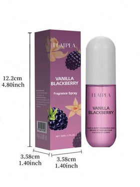 رذاذ عطر فانيليا وتوت أسود 50 مل/1.7 أونصة - زجاجة بنفسجية محمولة، عطر أساسي للسفر، زيت عطري للجسم مناسب للجنسين، مناسب للغرفة والمطبخ والحمام، رائحة فاكهية طازجة وعشبية، هدية عيد الميلاد وعيد الحب