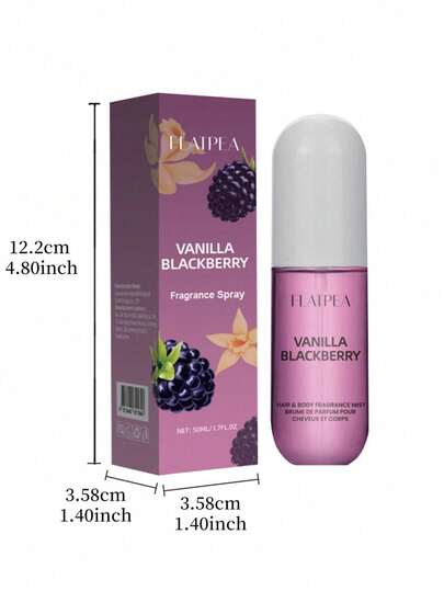 رذاذ عطر فانيليا وتوت أسود 50 مل/1.7 أونصة - زجاجة بنفسجية محمولة، عطر أساسي للسفر، زيت عطري للجسم مناسب للجنسين، مناسب للغرفة والمطبخ والحمام، رائحة فاكهية طازجة وعشبية، هدية عيد الميلاد وعيد الحب