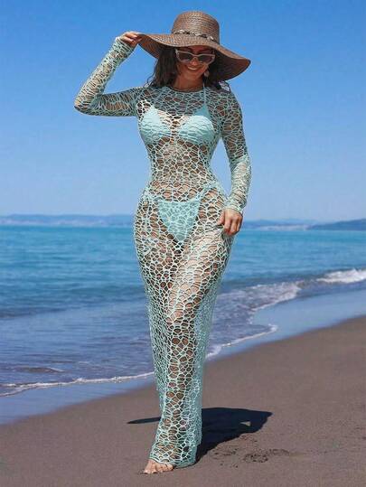 Swim SXY مجموعة بيكيني بلون أحادي مع فستان غطاء للنساء في فصل الصيف
