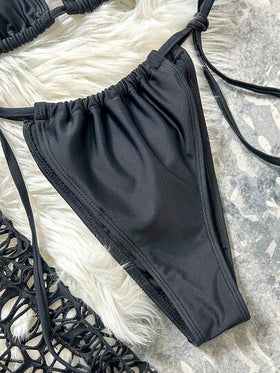 Swim SXY مجموعة بيكيني بحري للنساء مكونة من بلوزة عنق حلقي وفستان كشكش للتغطية في فصل الصيف