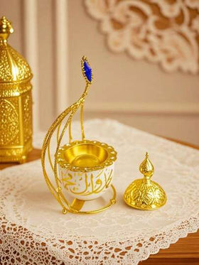 1 قطعة موقد بخور حديد وسيراميك بسيط، حامل بخور البهور، عطر منزلي، مناسب لديكور المنزل والغرفة والصالة والمكتب ومساحة اليوغا والحفلات، يخلق جوًا أنيقًا.