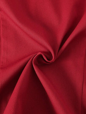 SHEIN فستان بليزر أنيق طويل الأكمام بطراز فرنسي باللون الأحمر، فستان رسمي مصمم بحس الإحساس بالطيات، فستان إلهة أنيق بياقة مزدوجة الصدر وأكمام طويلة