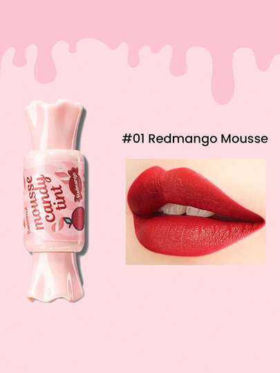 the SAEM سائمول موس كاندي تينت #01 ريدمانجو موس - صبغة شفاه ذات لمعة مطفأة عالية الصبغة وطويلة الأمد مع مستخلصات العسل لترطيب الشفاه - خفيفة الوزن ومقاومة للانتقال، 8 جم / 0.28 أونصة