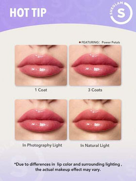 SHEGLAM ملمع شفاه Power Bouquet-ملمع شفاه Power Petals Shiny Tinted Moisturizing Lip Gloss زيت شفاه غير لاصق مرطب بخلاصة زهرة الكرز للعناية بالشفاه ملمع شفاه Rosa روج تنت أرواج علامة تجارية جمال مكياج ميكب مستحضرات تجميل للنساء الفتيات مثالي لفصل الشتاء ا