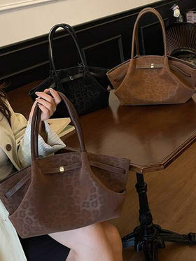 حقيبة كتف نسائية عصرية من الجلد المطفأ بطبعة نمر، حقيبة يد متعددة الوظائف إصدار خاص، أنيقة، واسعة، متينة، خفيفة الوزن، متعددة الاستخدامات للعمل والسفر والأعمال