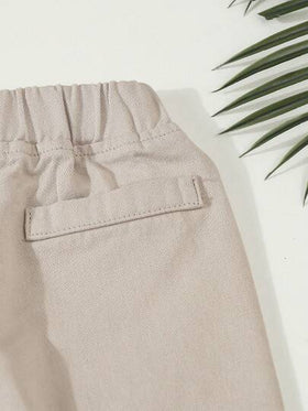 SHEIN بنطلون جينز كاجوال بسيط للأطفال الرضع، تصميم عصري، قماش قطني مريح، بنطلون أطفال متناسق يناسب جميع الملابس