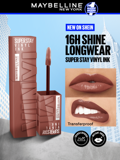 Maybelline غلوس الشفاه الحبر الفينيلي الثابت، بانشي، أحمر شفاه طويل الأمد، غلوس شفاه مقاوم للانتقال، مايبيلين، 0.14 أونصة/4.2 مل - غلوس الشفاه، طويل الأمد، مقاوم للانتقال، أحمر شفاه، مكياج، مكياج الصيف