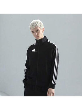Adidas جاكيت رياضية مزينة برسومات حرفية وشريط جانبي مع سحاب