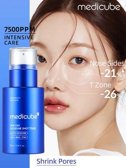 Medicube 30 مل من مستحضرات التجميل الكورية | جوهر الخلايا الجذعية 7500 جزء في المليون | رعاية مكثفة/مستخدمين متقدمين | جوهر مشرق بالبلورات الدقيقة | جوهر لتقوية البشرة السائل | خلايا جذعية، AHA+BHA+PHA | العناية بالمسام، شد المسام، إزالة خلايا الجلد الميت