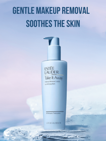 Estée Lauder مزيل المكياج "Take It Away"، 30/200 مل، مزيل مكياج ومنظف متوازن ماء-زيت، لطيف ولكن فعال، يزيل بسهولة جميع أنواع المكياج (بما في ذلك المقاوم للماء)، مُنكَّه بزيت بذور الجوجوبا والسكوالان، يهدئ البشرة، مناسب لجميع أنواع البشرة، أفضل منتج تنظ...