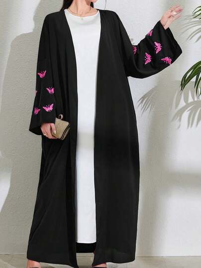 فستان رداء كارديجان طويل بتطريز عربي بتصميم بسيط للنساء