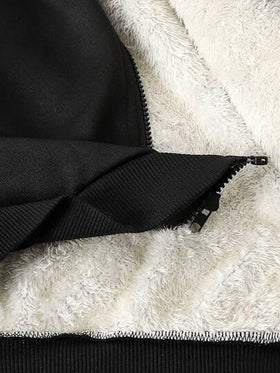 Sparklyn 1 قطعة جاكيت مبطن مصنوع من الصوف المحبوك مع سحاب أمامي، مطرز بشكل فراشة، جميل وأنيق، مناسب للخريف/الشتاء