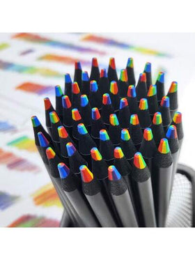 مجموعة أقلام رصاص ملونة 8/12/24 نمط سحرية تدرج ألوان، أقلام تلوين وكتابة إبداعية، لوازم فنية للرسم المائي ودفتر رسم