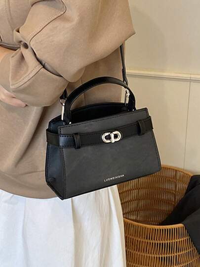حقيبة يد جلدية بو بتصميم رجعي متعدد الألوان، حزام كتف قابل للتعديل، أجزاء معدنية زخرفية، إغلاق مغناطيسي، حقيبة متعددة الوظائف للنساء