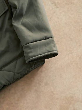 HIMLAND معطف مبطن طويل الأكمام مزين بالحياكة والرقع متعدد الألوان، كلاسيكي ومتعدد الاستخدامات للشتاء