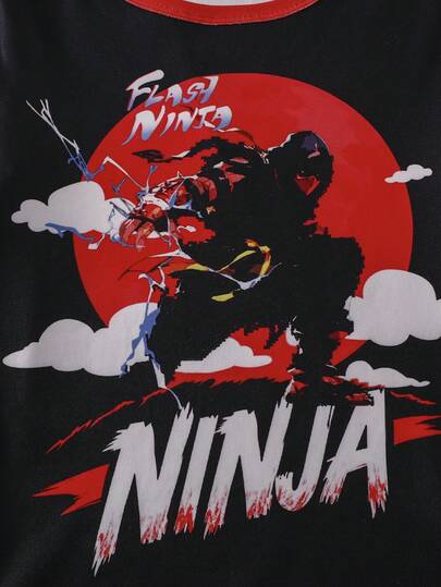 4 قطع/مجموعة بيجامات للأولاد المراهقين، طقم بيجامات بطباعة رسوم كرتونية لقاتل المأجور بأكمام طويلة