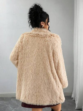 SHEIN معطف فرو اصطناعي للنساء ب