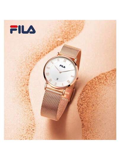 FILA ساعة فيلا نسائية كوارتز - تصميم رفيع وأنيق، سوار شبكي ميلانو أنيق، ساعة فاخرة بسيطة | مثالية للارتداء اليومي، المكتب، الحفلات والهدايا