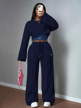 Slaydiva طقم بدلة رياضية نسائية 3 قطع، ملابس علوية كاجوال طويلة الأكمام وبنطلون، لون أبيض ورمادي، مناسب للشتاء والخريف، متعدد الاستخدامات للشارع والتنقل