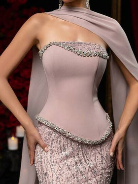 Glamrae تنورة مرمر مطرزة بالألماس واللؤلؤ والترتر والشبك الأنيق والفاخر، مصنوعة من قماش مطاطي منسوج، مع كشكشة شيفون متدلية، مناسبة للزفاف والحفلات والسهرات والعطلات