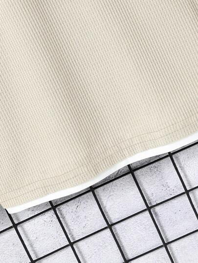 SHEIN قميص كاجوال مصنوع من قماش الفافل مناسب للأولاد المراهقين، مناسب للاستخدام اليومي في فصلي الربيع والخريف