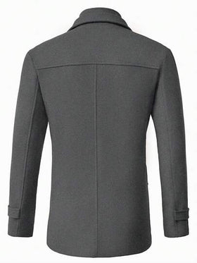 Manfinity Homme معطف كاجوال بأكمام طويلة وياقة صدر للرجال، لون أساسي رمادي أنيق وأنيق للرجال، بليزر كاجوال للرجال، للاستخدام اليومي والترفيهي والسفر والأنشطة الخارجية والبيئات العمل المريحة أو المناسبات شبه الرسمية، هدية للصديق/الزوج، هدية عيد الميلاد