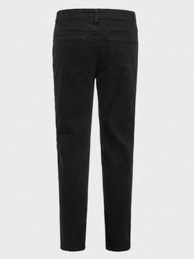 بنطلون جينز رجالي ضيق مهترئ، بنطلون ساق ضيقة على طراز الدراجات النارية