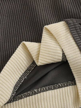 SHEIN طقم بنطلون وبلوزة كاجوال رياضية للأطفال البنات، ذو طية على الياقة وألوان متباينة، للخريف والشتاء، قطعتان