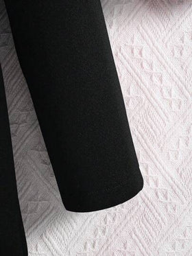 SHEIN معطف كاجوال ذو قلنسوة وأكمام طويلة مع تريم كشكش أحمر للفتيات المراهقات