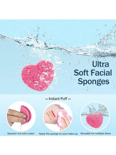 5 عبوات، فوطة وجه طبيعية ناعمة جداً بشكل قلب مصنوعة من لب الخشب، وسادة إزالة المكياج قابلة لإعادة الاستخدام، أدوات تجميل، تنظيف لطيف، العناية بالبشرة، منتجات العناية بالبشرة، هدايا رأس السنة، عيد الحب، مستلزمات SPA، جمال العطلات، تنظيف عميق، استبدال وس...