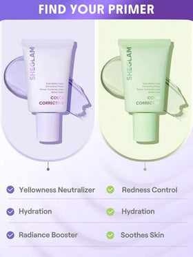 SHEGLAM Even Better برايمر مصحح للون-Purple علامة تجارية جمال مكياج ميكب مستحضرات تجميل للنساء الفتيات مثالي لفصل الشتاء الربيع مثالي ل- Y2K أزياء أنيقة رمضان هدية حفلة جاهز أفضل لون